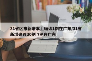 31省区市新增本土确诊1例在广东/31省新增确诊30例 7例在广东