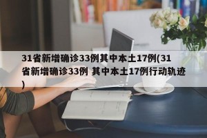 31省新增确诊33例其中本土17例(31省新增确诊33例 其中本土17例行动轨迹)